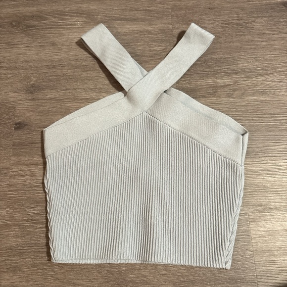 Aritzia Light Blue/Gray Women's Halter Top - Picture 3 of 3